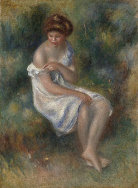 Pierre Auguste Renoir Seated Girl in Landscape